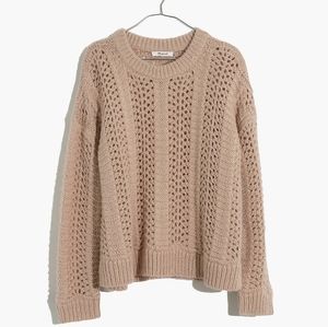Madewell Pointelle Sweater in Bisque/XS
